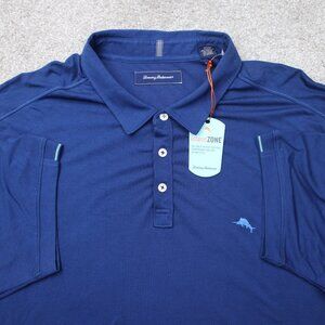 Tommy Bahama Polo Shirt NWT Mens 3XL Bering Blue Tropicool Spectator Pique S/S